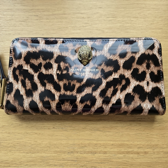 Kurt Geiger Handbags - Kurt Geiger Leopard Print Wallet with Gold Detail